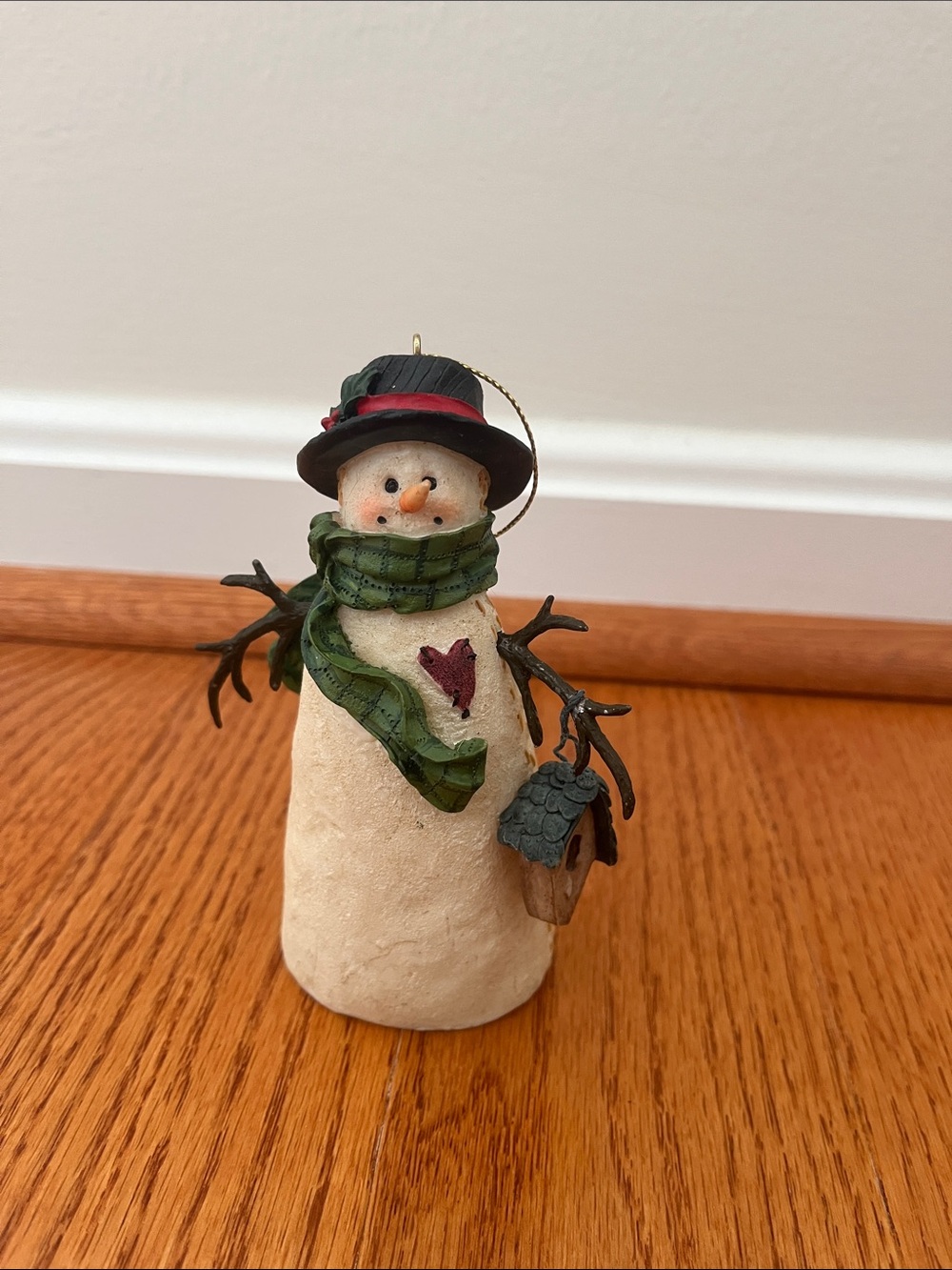 Vintage Folk Art Raz Snowman Ornament